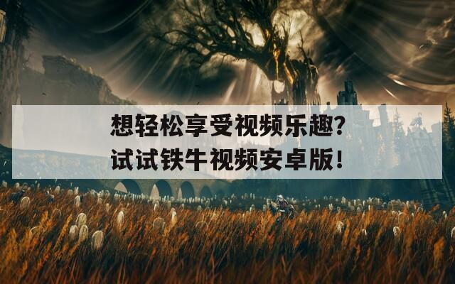 想轻松享受视频乐趣？试试铁牛视频安卓版！