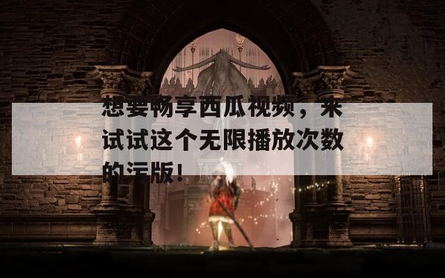 想要畅享西瓜视频，来试试这个无限播放次数的污版！