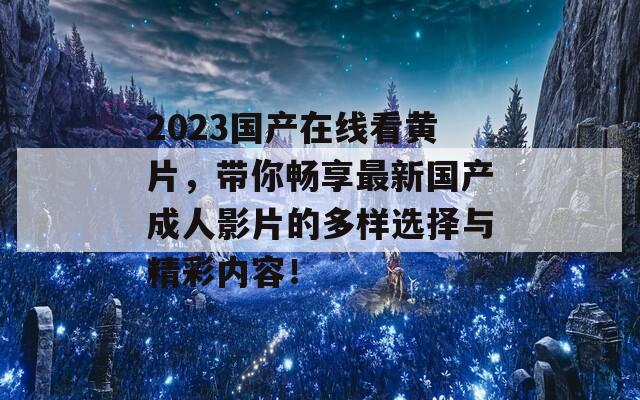 2023国产在线看黄片，带你畅享最新国产成人影片的多样选择与精彩内容！