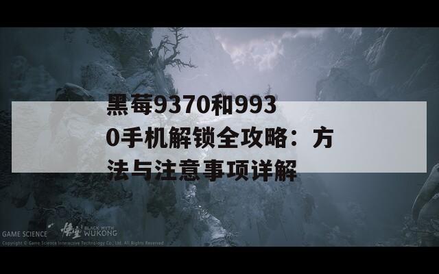 黑莓9370和9930手机解锁全攻略：方法与注意事项详解