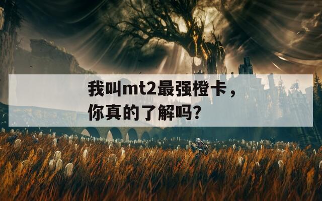 我叫mt2最强橙卡，你真的了解吗？