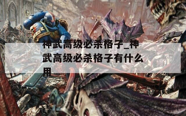 神武高级必杀格子_神武高级必杀格子有什么用