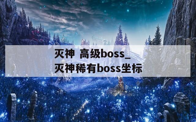 灭神 高级boss_灭神稀有boss坐标