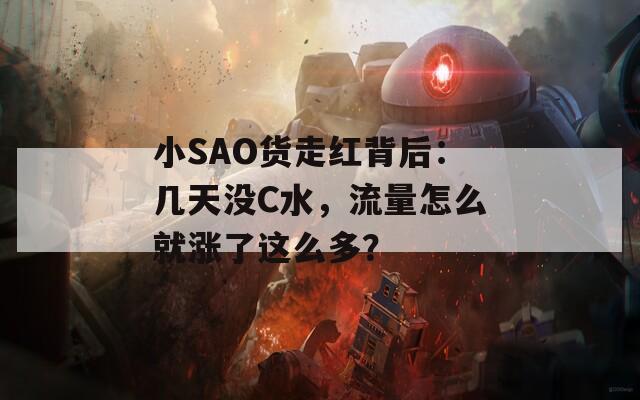 小SAO货走红背后：几天没C水，流量怎么就涨了这么多？