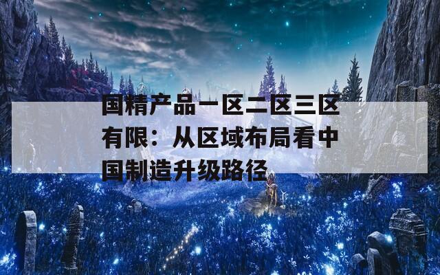 国精产品一区二区三区有限：从区域布局看中国制造升级路径