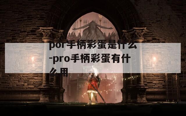 por手柄彩蛋是什么-pro手柄彩蛋有什么用