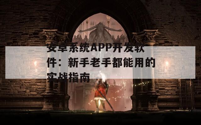 安卓系统APP开发软件：新手老手都能用的实战指南