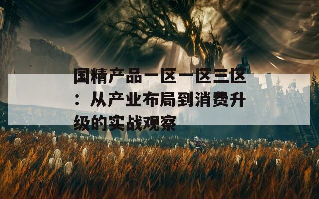 国精产品一区一区三区：从产业布局到消费升级的实战观察